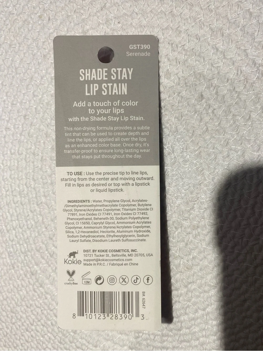 Kokie smudge proof lip stain